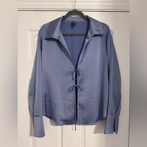 Wild Fable Blue Tie-Front Blouse